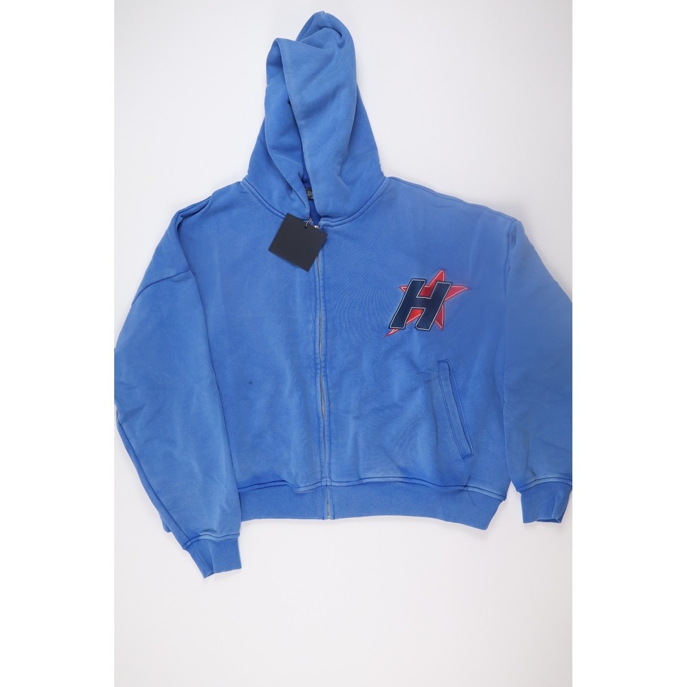HMDD H-Star Zip Up Hoodie Small Blue NEW